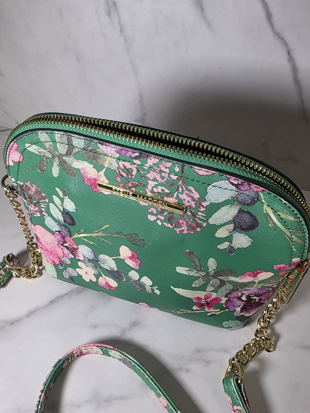 Steve Madden Green Floral Crossbody Bag - Picture 3 of 4